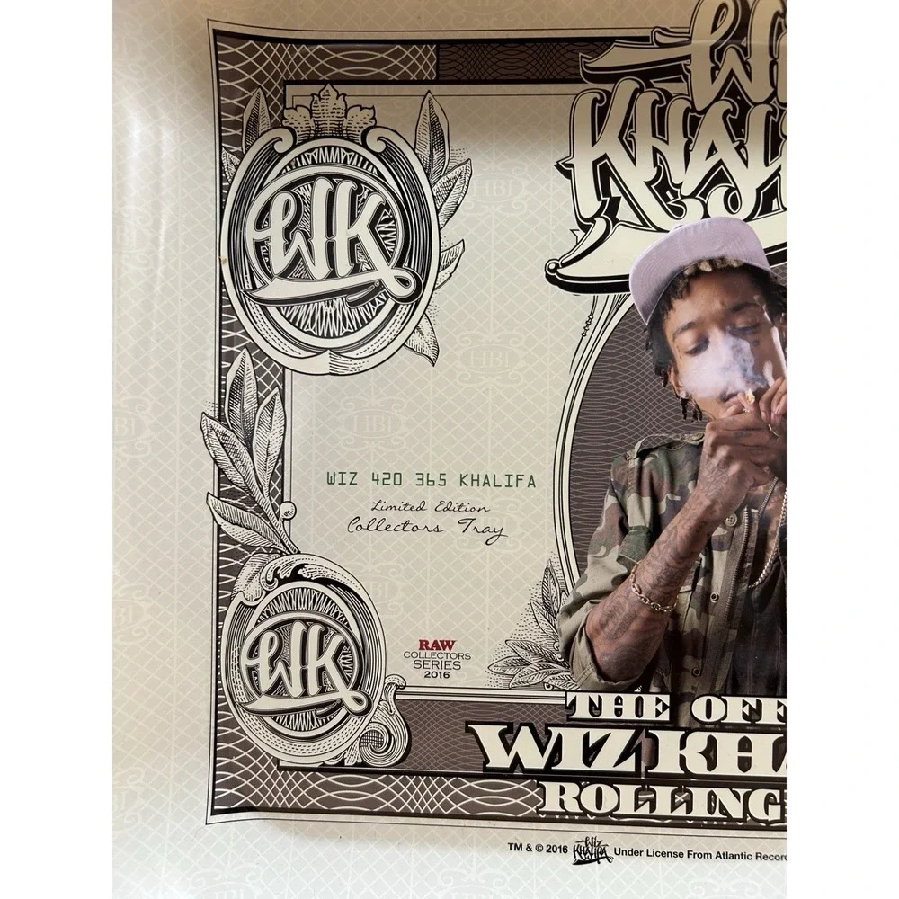 Wiz Khalifa RAW Rolling Tray Large 13x11 Limited Edition 2016 WK NEW